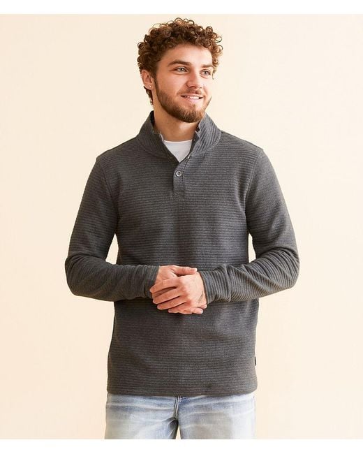 Departwest Gray Ottoman Ribbed Pullover for men