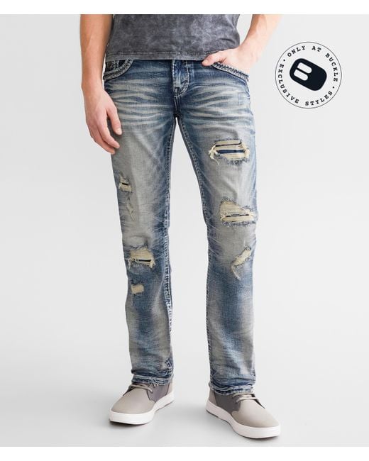 Rock Revival Blue Chason Slim Straight Stretch Jean for men