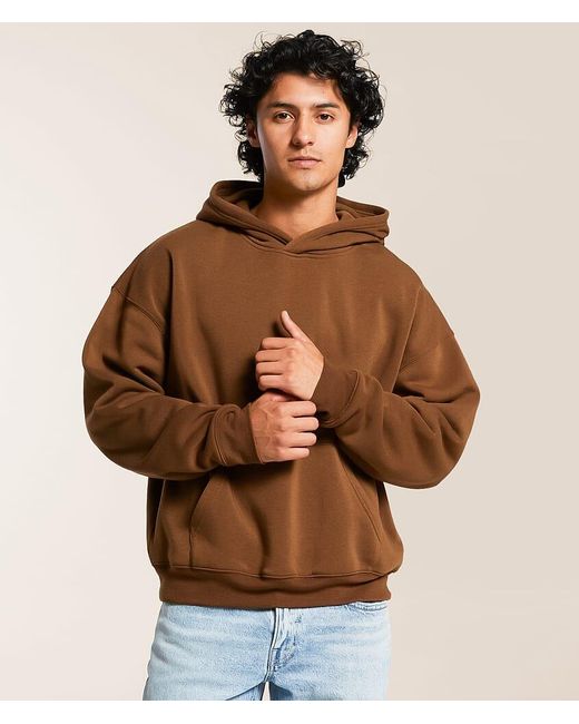 Nova Industries Brown Knit Hooded Sweatshirt for men