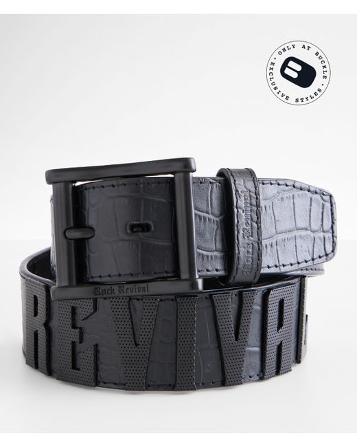 Rock Revival Black Gator Leather Belt for men