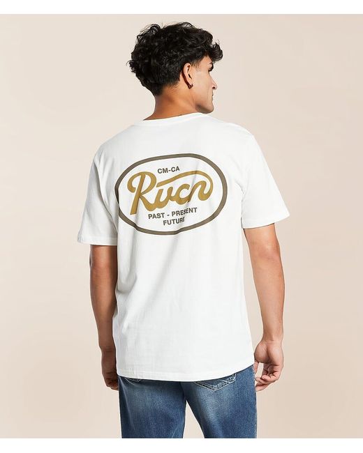 RVCA White Oval Script T-Shirt for men