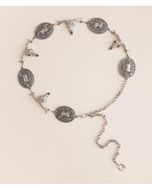 BKE Natural Steer Head Concho Belt