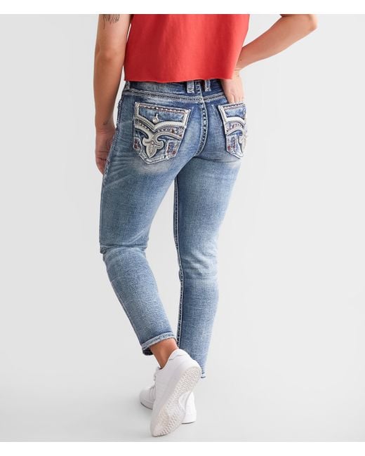 Rock Revival Blue Rosewood Easy Ankle Skinny Stretch Jean