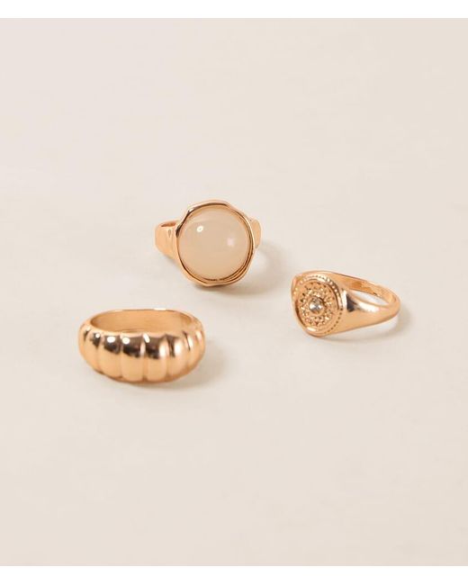 BKE Natural 3 Pack Stone Ring Set