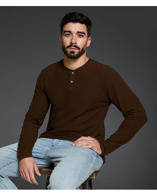 Outpost Makers Brown Waffle Henley for men