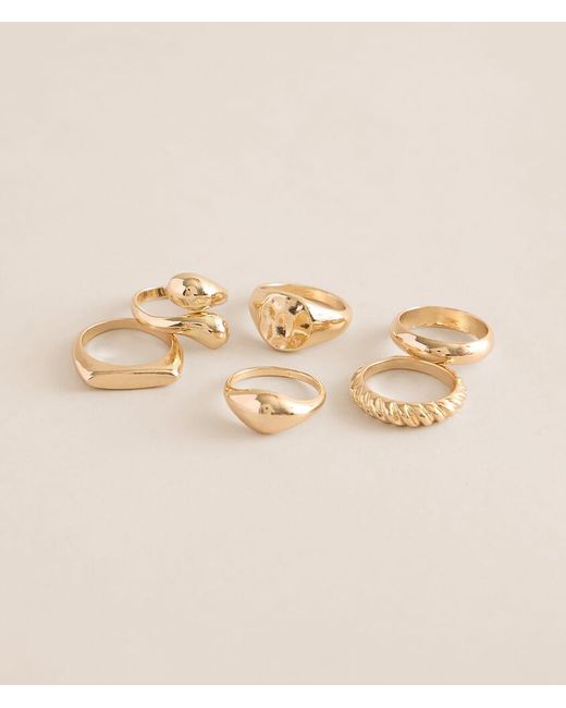 BKE Natural 6 Pack Glam Ring Set