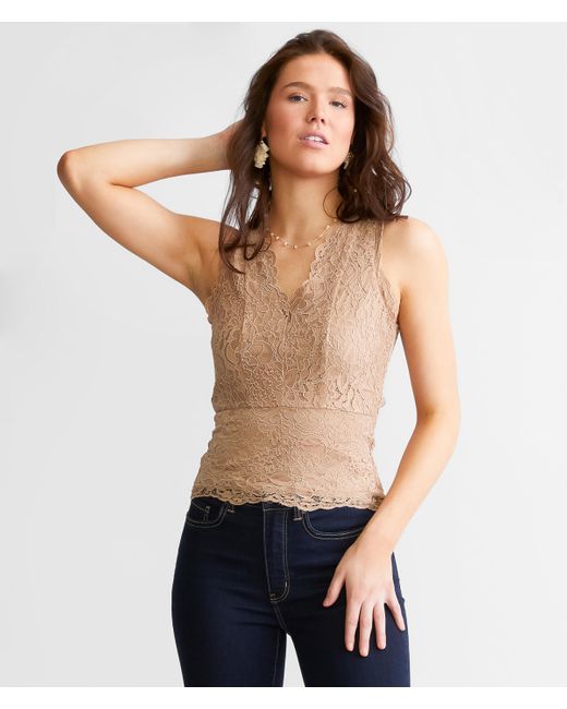 Daytrip Blue Lace Layering Tank Top