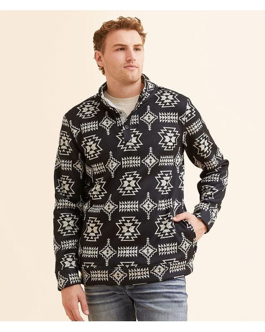 Departwest Black Quarter Snap Pullover for men