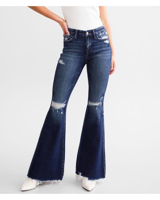 Flying Monkey Blue Mid-rise Flare Stretch Jean