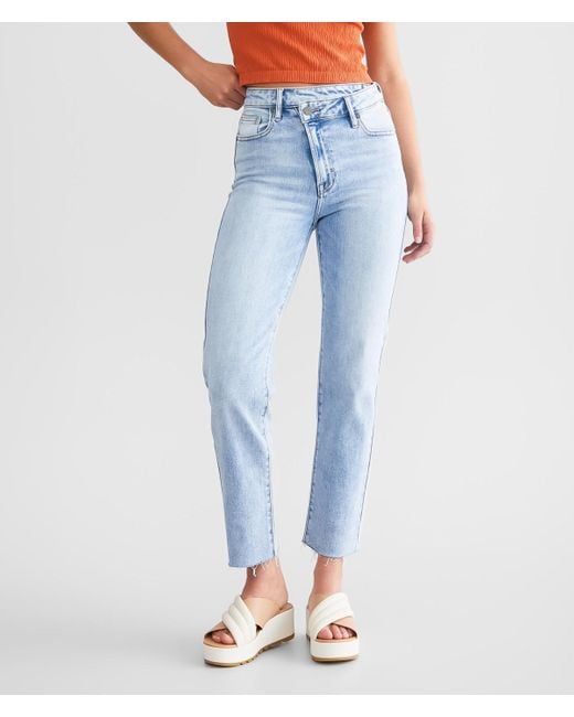 HIDDEN Tracey Cropped Straight Stretch Jean in Blue | Lyst