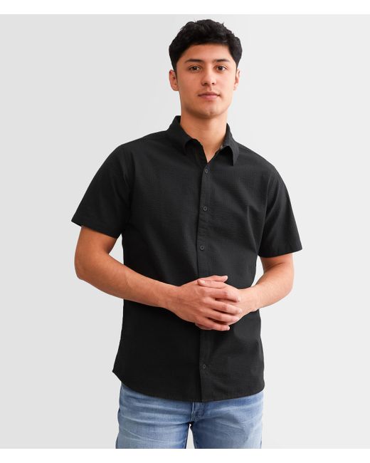 Departwest Black Textured Shirt for men