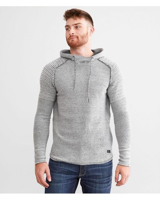 Outpost Makers Gray Ribbed Crossover Sweater for men