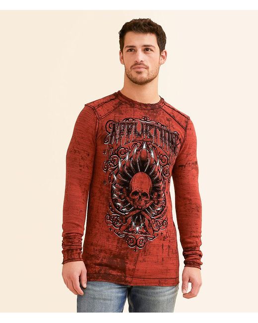 Affliction Silent Endeavor Reversible Thermal in Red for Men Lyst
