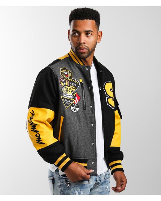 black yellow varsity jacket