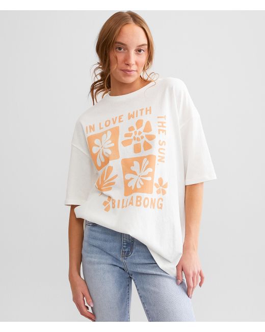 Billabong White In Love With The Sun Oversized T-shirt