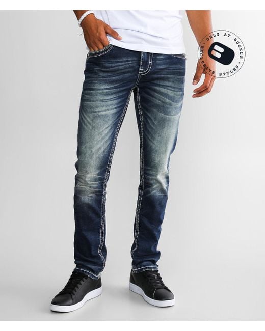 Rock Revival Blue Harmon Slim Taper Stretch Jean for men