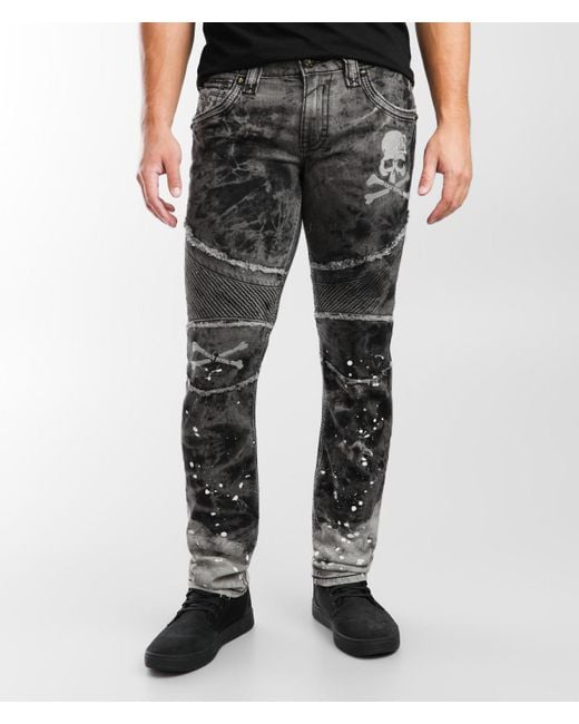 Rock Revival Black Algodon Biker Stretch Jean for men