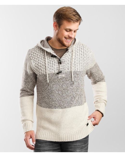 Hooded henley clearance sweater