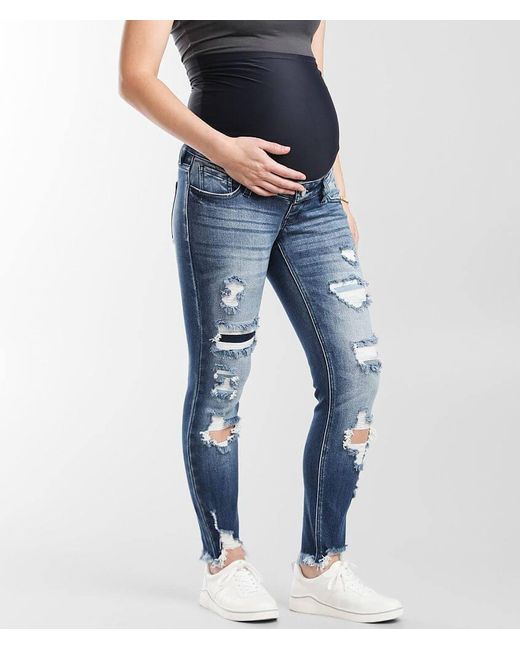 KanCan Signature;KanCan Blue Kan Can Signature Maternity Ankle Skinny Jean