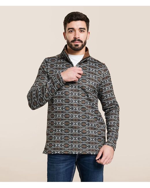 Gentry County Gray Western Quarter Zip Pullover for men