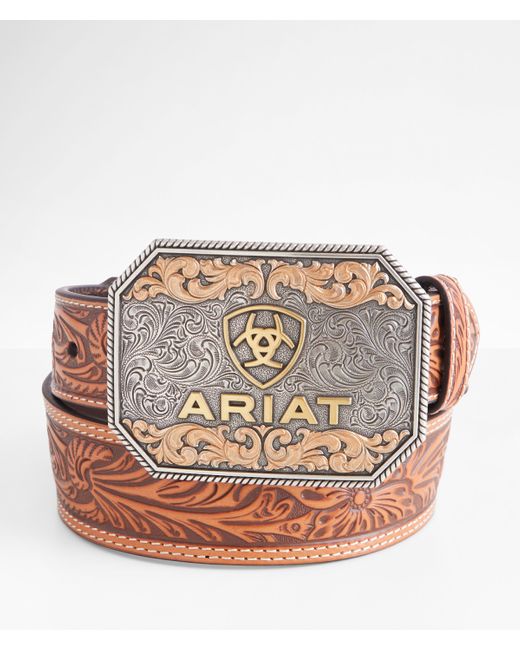 Ariat Pink Tooled Leather Belt for men