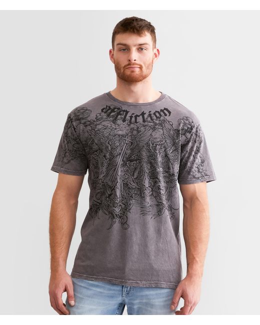 Affliction Gray Angels T-shirt for men