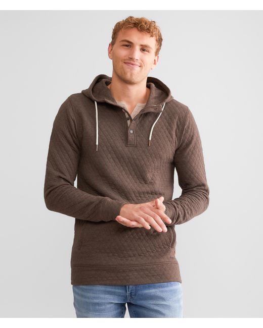 Outpost Makers Brown Highland Henley Hoodie for men