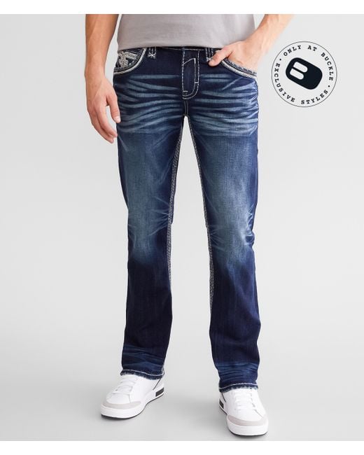 Rock Revival Blue Kayden Straight Stretch Jean for men