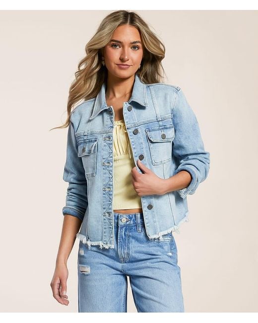 Hidden Jeans Blue Washed Denim Stretch Jacket