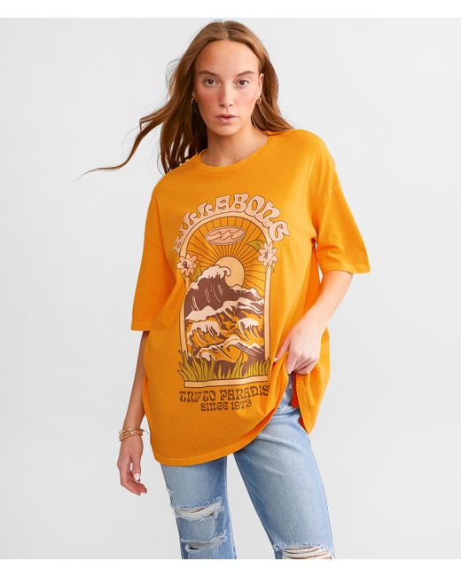 Billabong Orange Paradise Trippin Oversized T-shirt