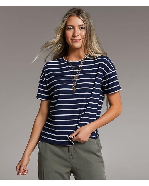 BKE Blue Striped Top