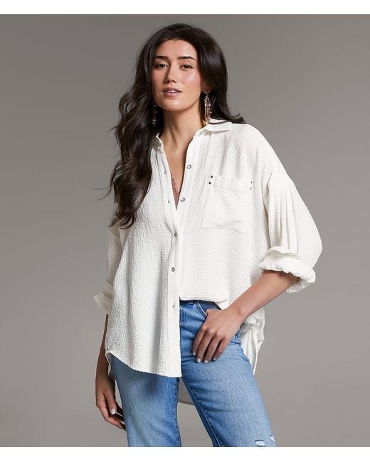 BKE White Button Down Blouse