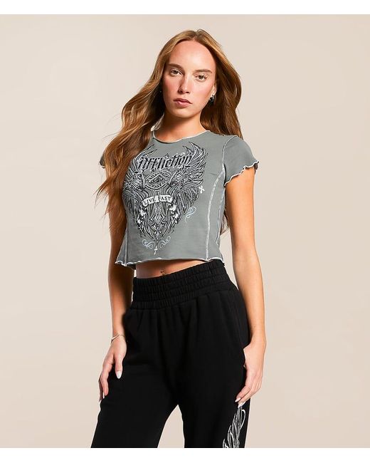 Affliction Blue Widowmaker Baby Cropped T-Shirt