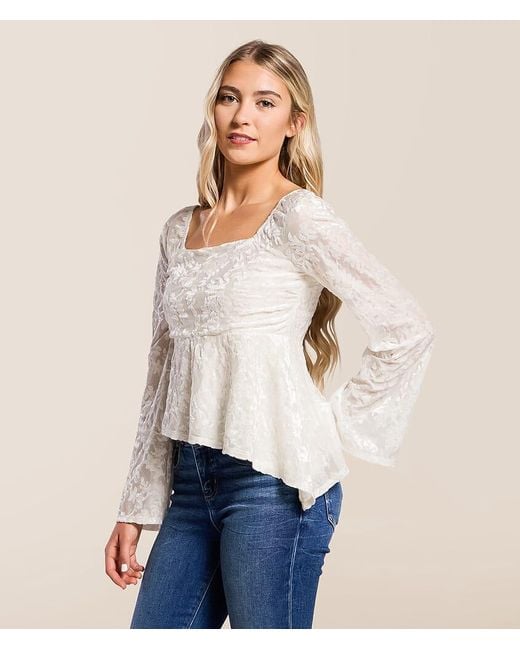 Willow & Root Natural Sequin Velvet Top