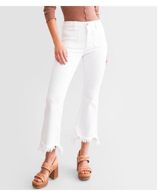 Hidden Jeans White Happi Cropped Flare Stretch Jean