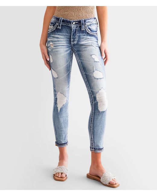 Rock Revival Blue Saoirse Low Rise Ankle Skinny Stretch Jean