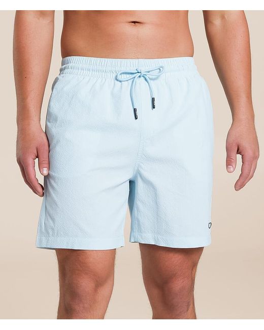 Oakley Blue Checked Out O Hydrolix Stretch Swim Trunks for men