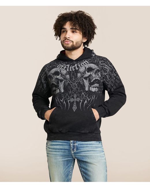 Affliction Blue Decimation Hooded Sweatshirt for men