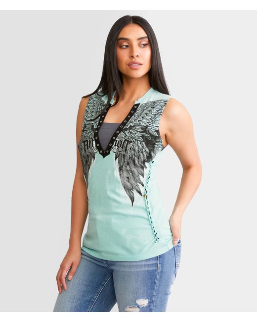 Affliction Blue Age Of Winter Tank Top