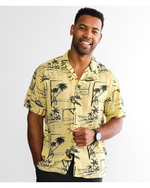Jack & Jones Malibu Resort Shirt in Yellow for Men | Lyst