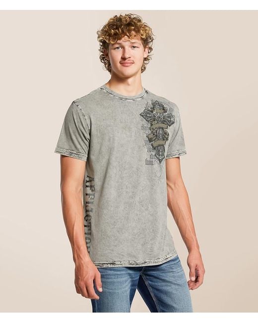 Affliction Gray Wage Chaos Reversible T-Shirt for men