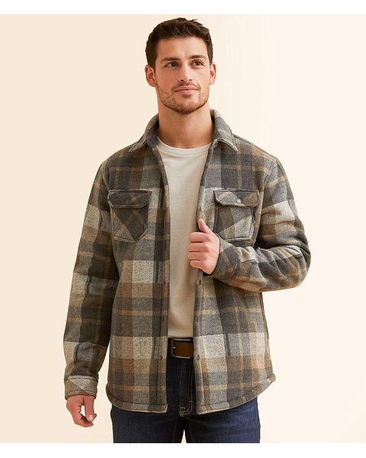 Outpost Makers Brown Plaid Shacket for men