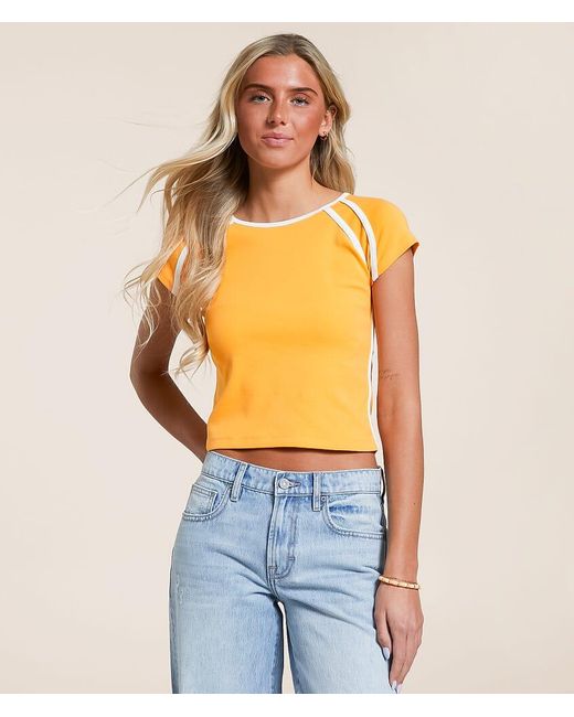 FITZ + EDDI Orange Color Block T-Shirt