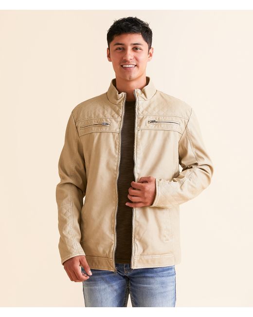 Buckle Black Quilted Pleather Jacket in Natural for Men Lyst
