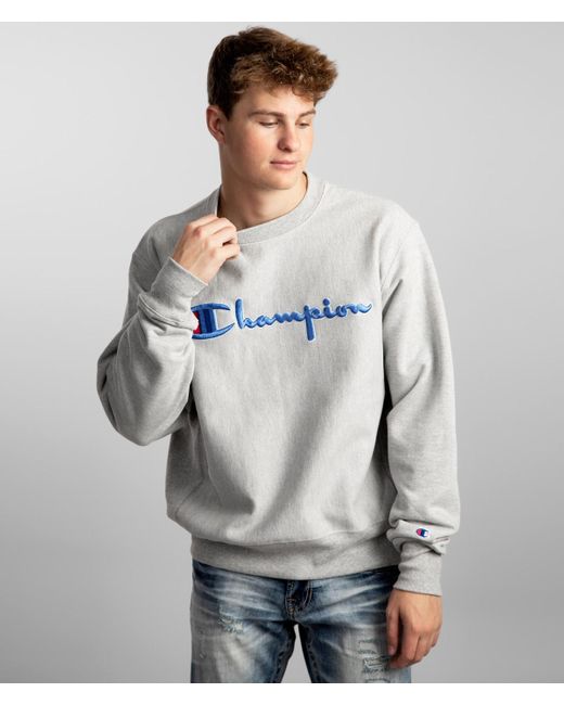 Champion Fleece ® Reverse Weave Crew Neck Sweatshirt in Grey (Gray) for Men  - Lyst