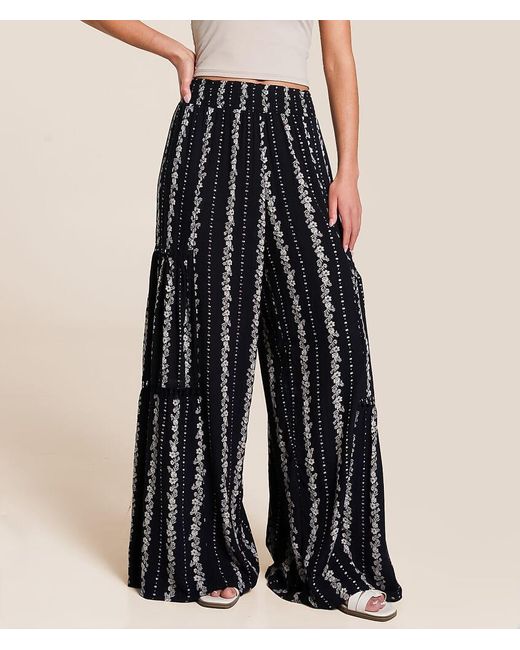 Angie Black Floral Beach Pant