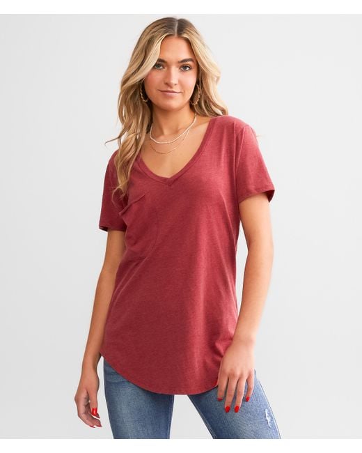 Z Supply Red The Pocket T-shirt