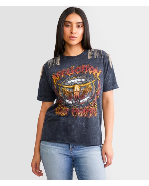 Affliction Blue Wild Hearts Flame T-shirt