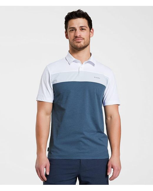 Maven Co-op Blue Club Color Block Performance Polo for men