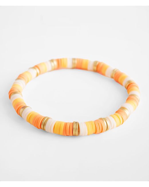 BKE Orange Neon Disc Bead Bracelet